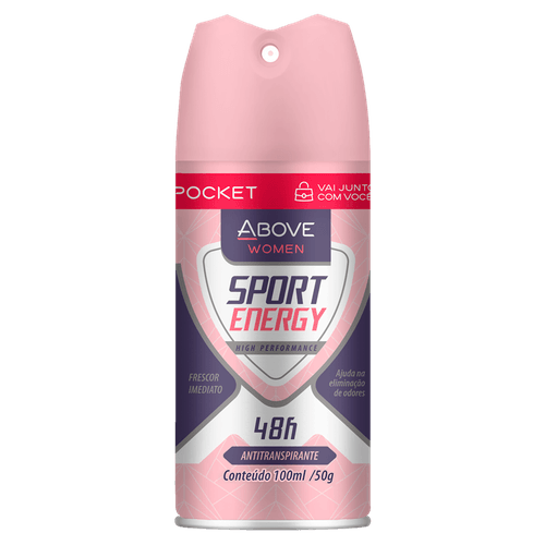 Antitranspirante Aerossol Sport Energy 48h Pocket Above Women 100ml