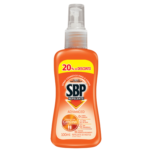 Repelente Sem Fragrância SBP Advanced Spray com 20% de Desconto 100ml