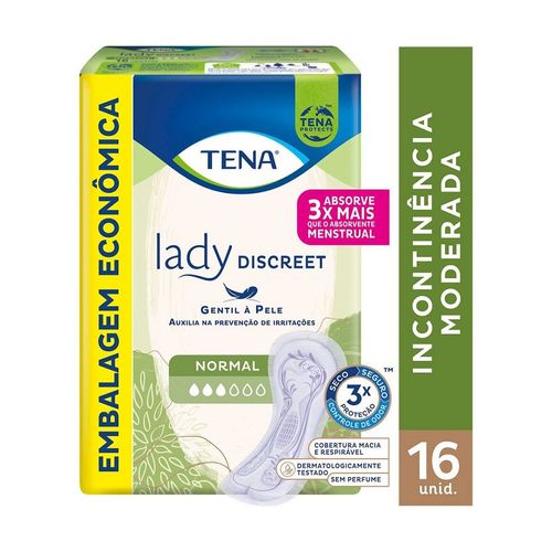 Absorvente para Incontinência Urinária Tena Lady Discreet Normal com 16 Unidade