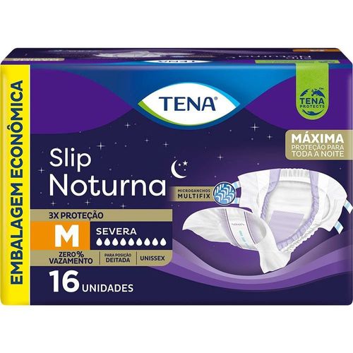 Fralda Descartável Adulto Tena Slip Noturna M Pacote 16 Unidades