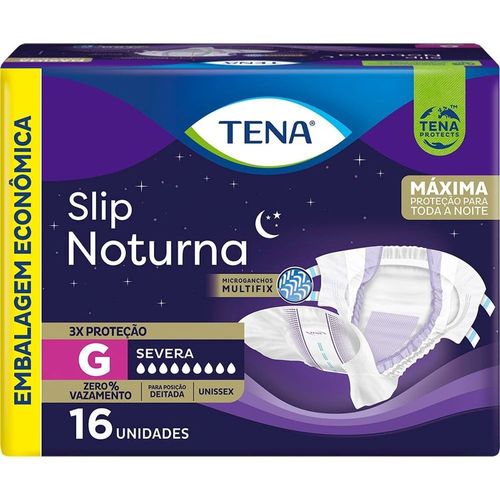 Fralda Descartável Adulto Tena Slip Noturna G Pacote 16 Unidades