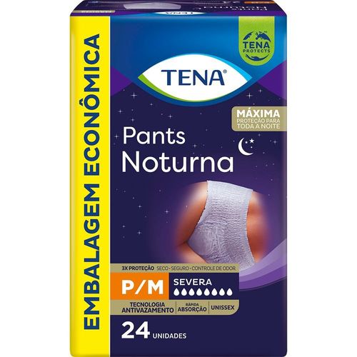 Roupa Íntima Unissex Tena Pants Noturna P/M Pacote 24 Unidades