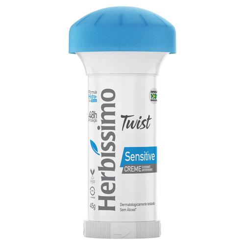Desodorante Creme Antiperspirante Sensitive Herbíssimo Twist 45g