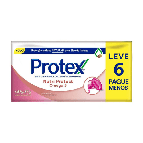 Kit Sabonete Barra Protex Nutri Protect Omega 3 85g Leve 6 Pague Menos