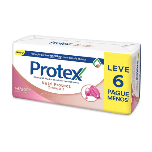 Kit Sabonete Barra Protex Nutri Protect Omega 3 85g Leve 6 Pague Menos
