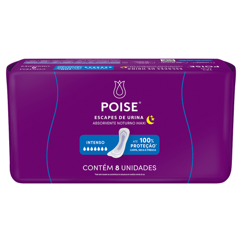 Absorvente Discreto Intenso Escapes de Urina com Abas Poise com 8 Unidades