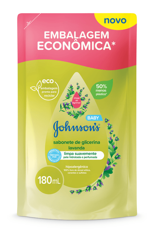 Sabonete Líquido Johnson's Baby Glicerina Lavanda Refil 180ml