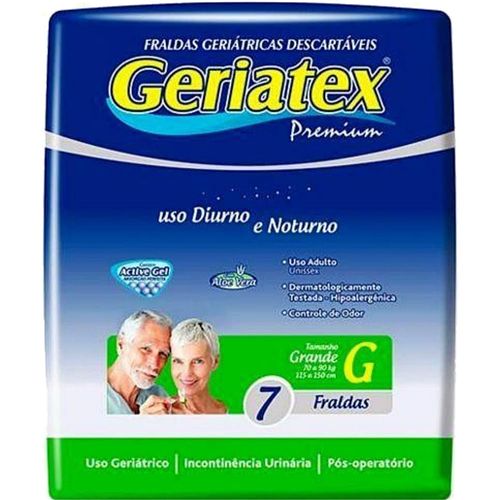 Fralda Geriátrica Geriatex Premium G com 7 Unidades