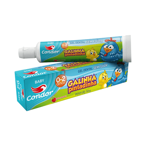 Gel Dental Infantil Condor Sem Fluor Galinha Pintadinha Morango 50g