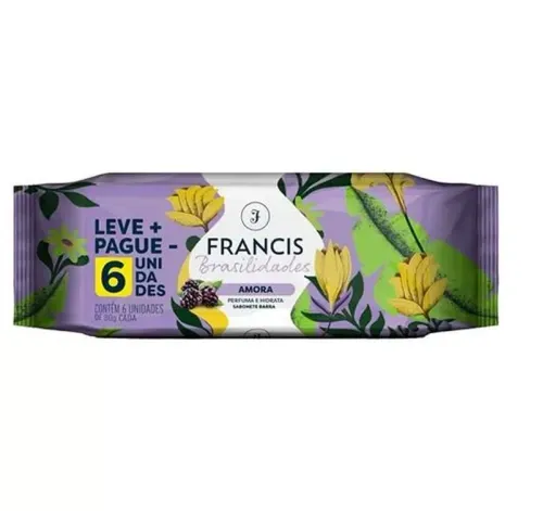 Kit Sabonete em Barra Francis Brasilidades Amora com 6 Unidades de 80g