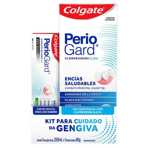 Creme Dental Periogard 60g + Enxaguatório Bucal Colgate Periogard Sem Álcool