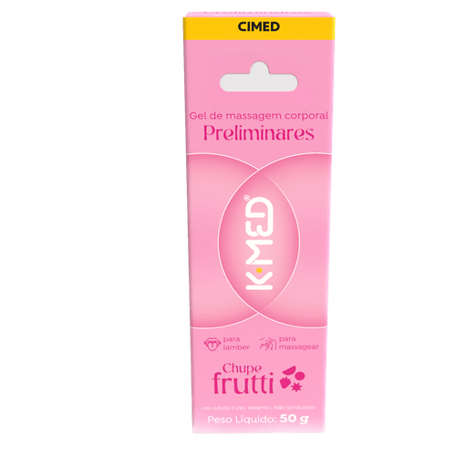 Gel Sensual Corporal para Massagem Chupe Frutti K-Med Preliminares Caixa 50g