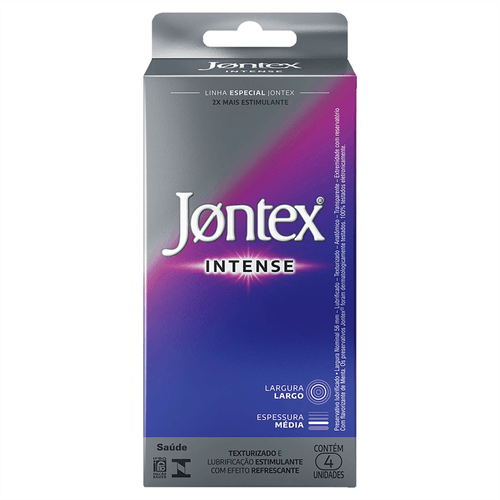 Preservativo Lubrificado Jontex Intense com 4 Unidades