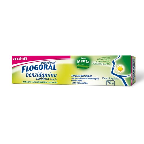 Creme Dental Flogoral Benzidamina Sabor Menta 70g