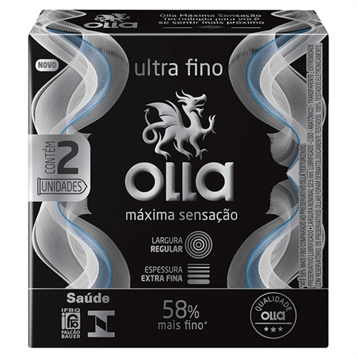 Preservativo Ultra Fino Olla Máxima Sensação com 2 Unidades