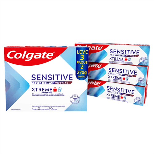 Pack Creme Dental Xtreme Colgate Sensitive Pro-Alívio Imediato 270g Leve 3 Pague 2