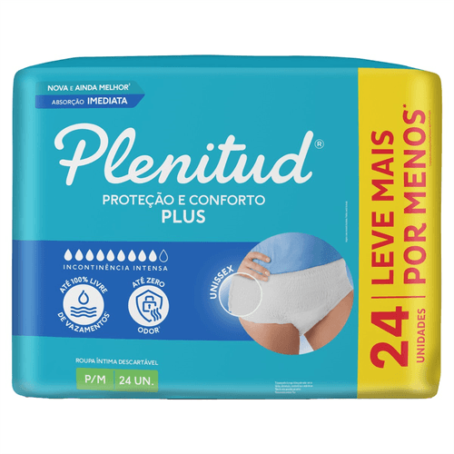 Roupa Íntima Plenitud Protect Plus P/M com 24 Unidades Leve Mais Por Menos