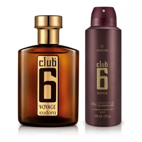 Kit Eudora Club 6 Coffret com Perfume Deo Colônia, Desodorante e Necessaire