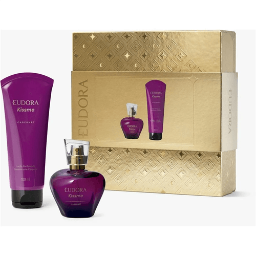 Kit Eudora Kissme com Cabernet Deo Colônia 50ml e Loção Desodorante 100ml
