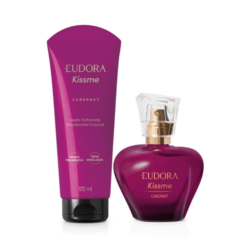 Kit Eudora Kissme com Cabernet Deo Colônia 50ml e Loção Desodorante 100ml