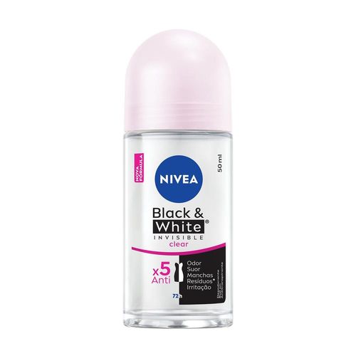 Desodorante Roll on Nivea Invisible Black&White Clear 50ml