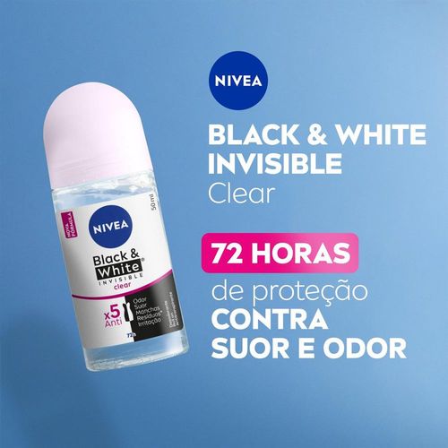 Desodorante Roll on Nivea Invisible Black&White Clear 50ml