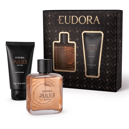 Kit Eudora Pulse Action com Deo Colônia 100ml e Balm Pós Barba 75g