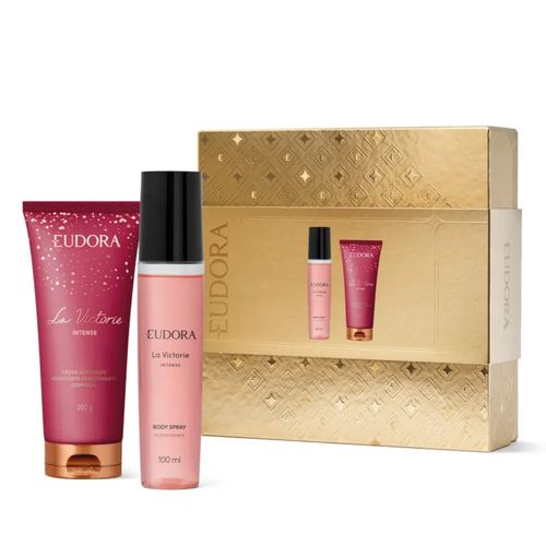 Kit Eudora La Victorie Intense com Body Spray 100ml e Hidratante 200g