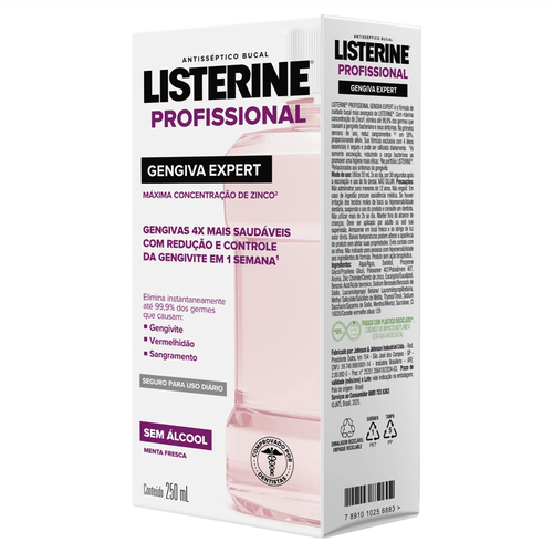 Enxaguante Bucal Zero Álcool Menta Fresca Listerine Gengiva Expert 250ml