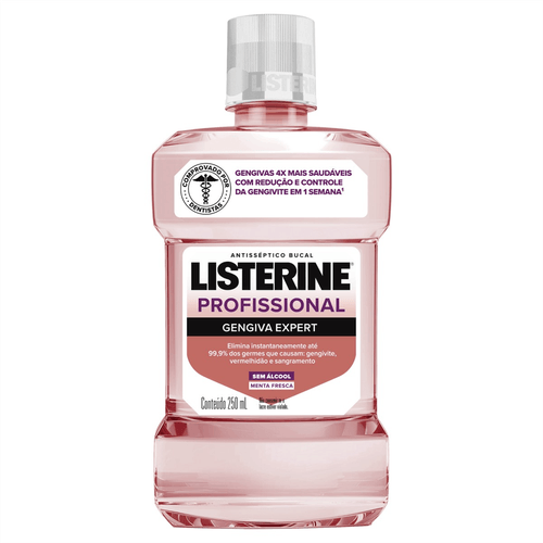 Enxaguante Bucal Zero Álcool Menta Fresca Listerine Gengiva Expert 250ml
