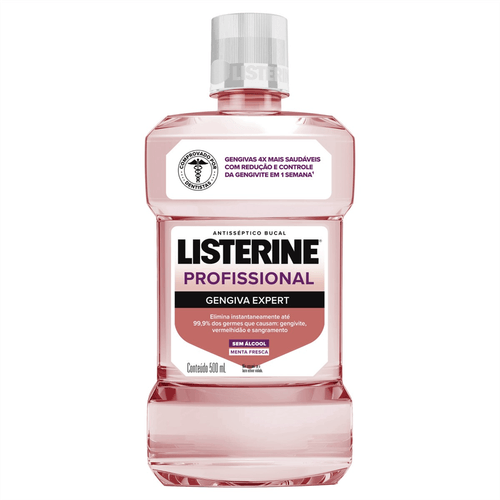 Enxaguante Bucal Zero Álcool Menta Fresca Listerine Gengiva Expert 500ml