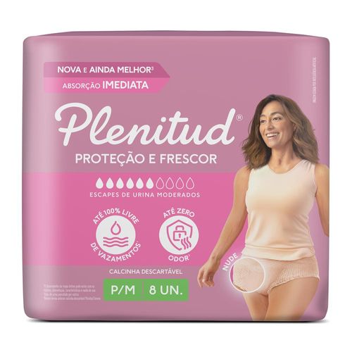 Roupa Íntima Plenitud Femme P/M Com 8 Unidades