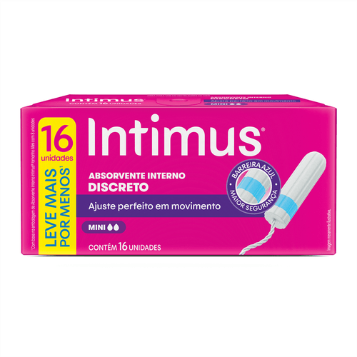 Absorvente Interno Intimus Mini com 16 Unidades Leve Mais por Menos