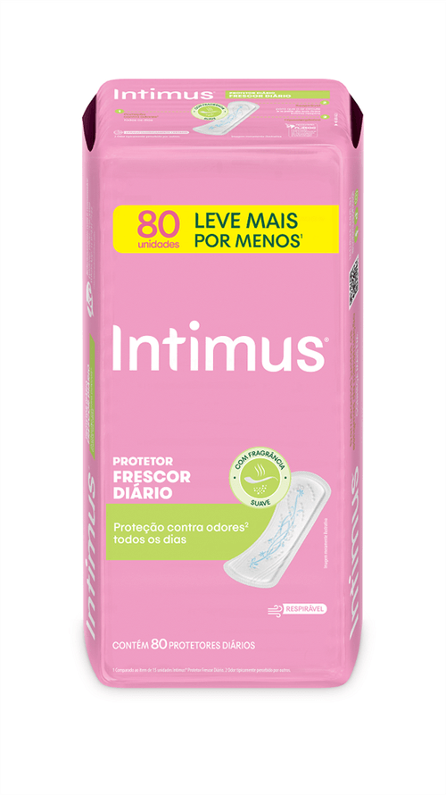 Protetor Diário Intimus Frescor Diário com Perfume Sem Abas com 80 Unidades Leve Mais Pague Menos