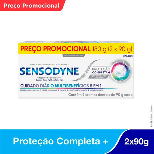 Kit Creme Dental Sensodyne Avançado Proteção Completa com 2 Unidades de 90g
