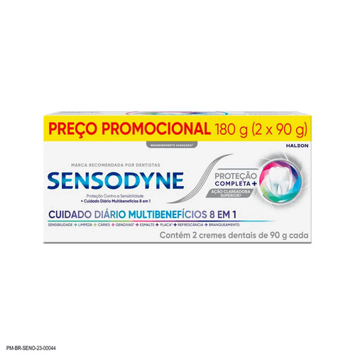 Kit Creme Dental Sensodyne Avançado Proteção Completa com 2 Unidades de 90g