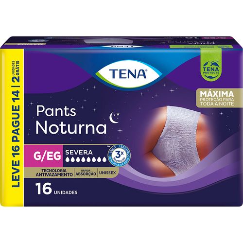 Roupa Íntima Unissex Tena Pants Noturna G/EG Pacote 16 Unidades