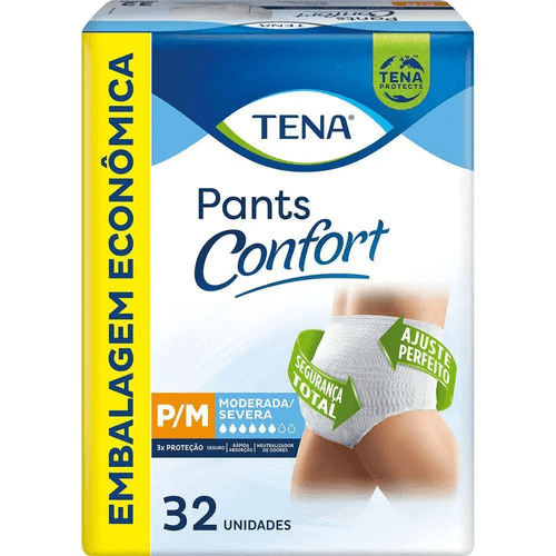 Roupa Íntima Unissex Tena Pants Confort P/M Pacote 32 Unidades