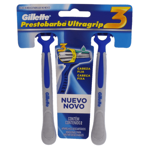 Aparelho de Depilação Gillette Prestobarba Ultragrip3 com 2 unidades