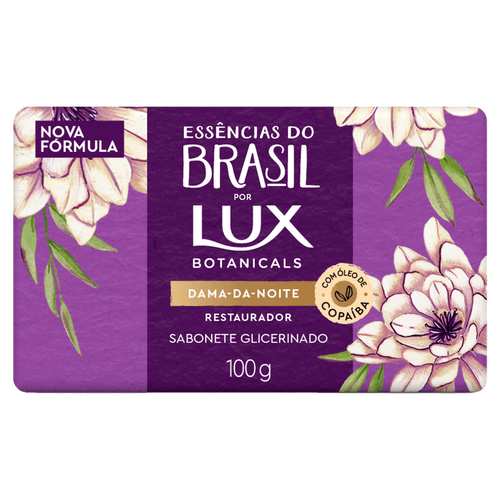 Sabonete Barra Glicerinado Dama-da-Noite Lux Botanicals Essências do Brasil Envoltório 100g