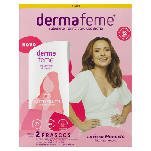 Kit Sabonete Liquido Intimo Fragrancia Tutti Frutti com 2 Unidades 200ml