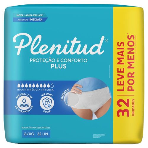 Roupa Íntima Plenitud Protect Plus G/ XG com 32 Unidades