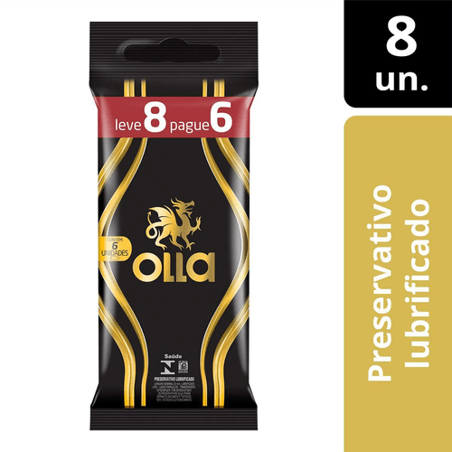 Preservativo Lubrificado Olla Leve 8 e Pague 6