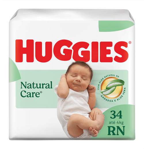 Fralda Huggies Natural Care RN Mega com 34 Unidades