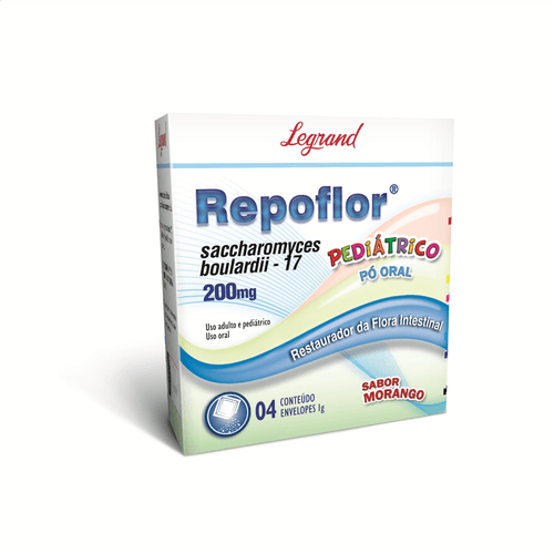 Repoflor 200mg infantil pó com 4 envelopes de 1g
