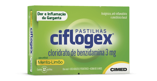 Ciflogex menta-limão com 12 pastilhas