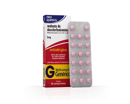 Maleato de Dexclorfeniramina 2mg com 20 comprimidos Neo Química