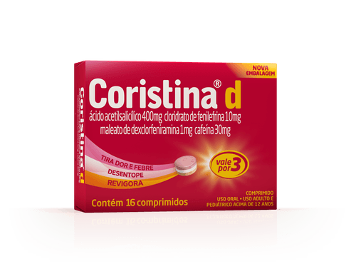 Coristina D com 16 comprimidos