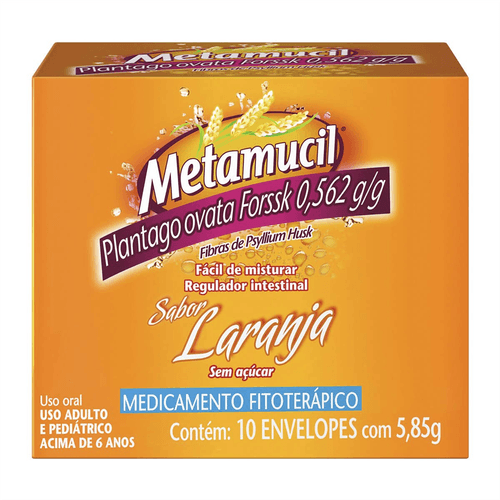 Metamucil laranja com 10 envelopes