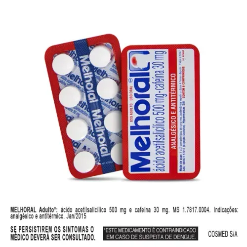 Melhoral adulto com 8 comprimidos
